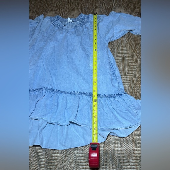 Elan Women's Faux Denim Smock Mini Dress,3/4 Puffy Sleeves, Size Small - Picture 7 of 11